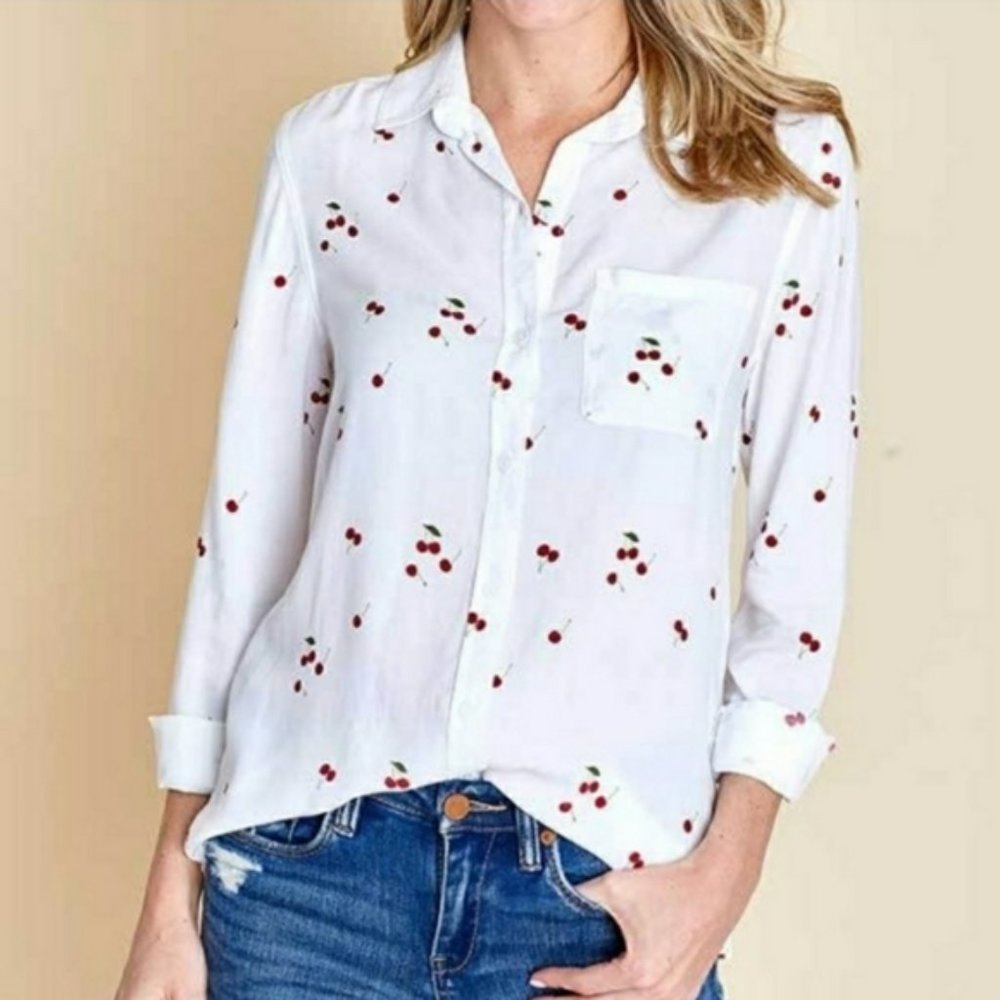 BeachLunchLounge Cherry Print Button Down Shirt
